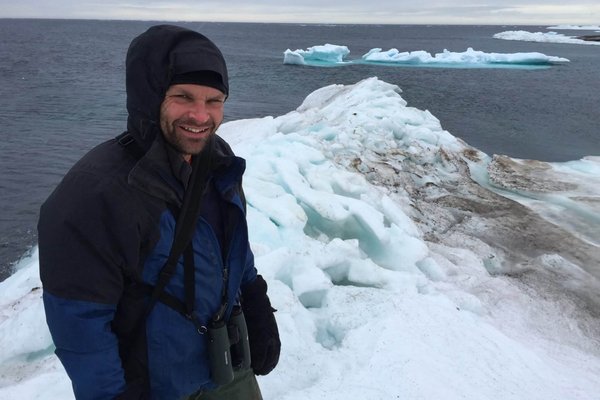 Shiloh standing on sea ice