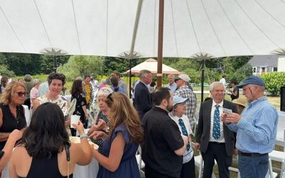 Friends and family gathered at the Kennebunkport Conservation Trust