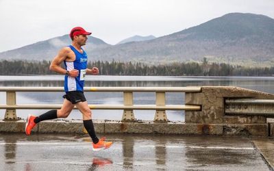A runner along the water during a road race